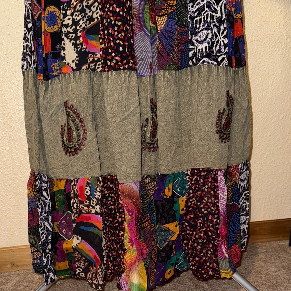 Bohemian Patchwork Maxi Dress​ - Picture 4 of 16